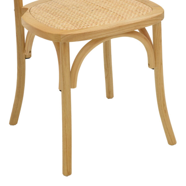 Καρέκλα Karley pakoworld φυσικό ξύλο οξιάς-έδρα φυσικό rattan 48x52x89εκ - Image 8
