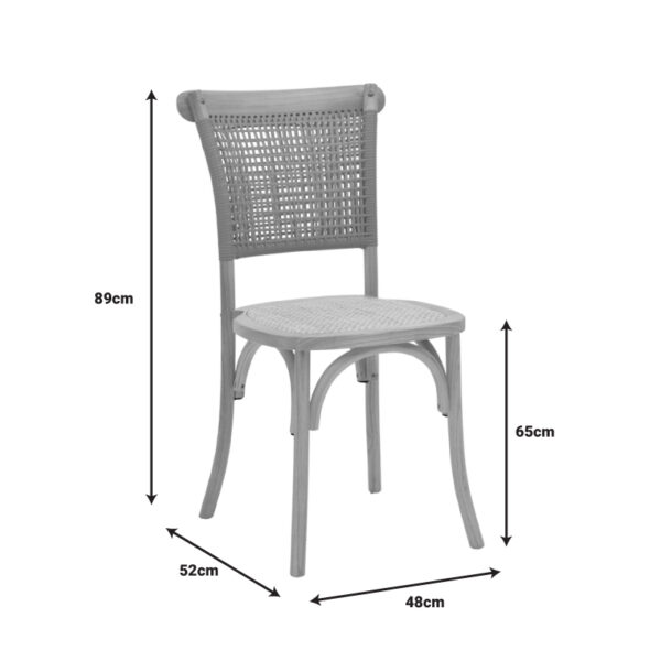 Καρέκλα Karley pakoworld φυσικό ξύλο οξιάς-έδρα φυσικό rattan 48x52x89εκ - Image 9
