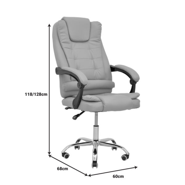 Καρέκλα γραφείου διευθυντή Toronsi pakoworld μπεζ pu 60x68x128εκ - Image 9