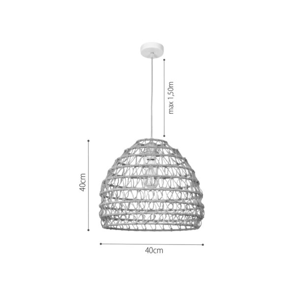 InLight Κρεμαστό Φωτιστικό από σχοινί 1xE27 D:40cm (4047-A) - Image 3