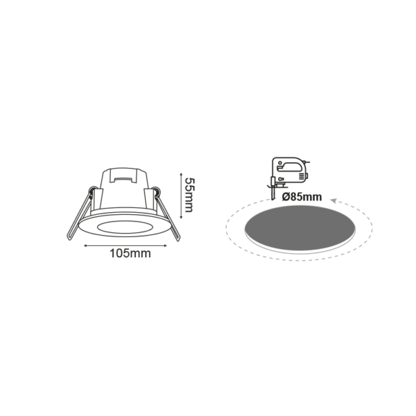 LED SPOT IP65 WHITE ROUND 8W 4.000K 230V AC 650Lm 120° Ra80 - Image 2