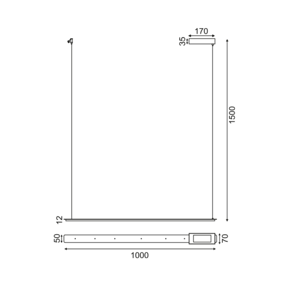 ^ΚΡΕΜΑΣΤΟ Φ/Σ LED 20W 3000K 1600LM ΜΑΥΡΟ ΑΛΟΥΜΙΝΙΟ 100Χ5ΧH150CM ATLANTIS - Image 3