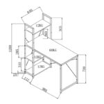 Γραφείο-ραφιέρα Ramon pakoworld φυσικό-μαύρο 122x64x120εκ - Image 7