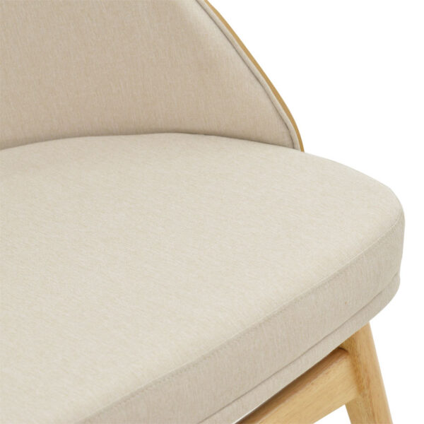 Καρέκλα Sarian pakoworld μπεζ ύφασμα-rubberwood φυσικό πόδι 69,5x71x70.5εκ - Image 6