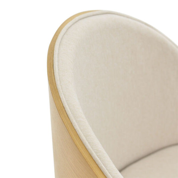 Καρέκλα Sarian pakoworld μπεζ ύφασμα-rubberwood φυσικό πόδι 69,5x71x70.5εκ - Image 8