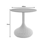 Βοηθητικό τραπέζι Fabron Inart λευκό sintered stone Φ50x52εκ - Image 4