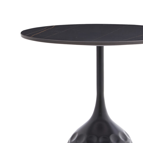 Βοηθητικό τραπέζι Kousien Inart μαύρο sintered stone Φ50x60εκ - Image 2