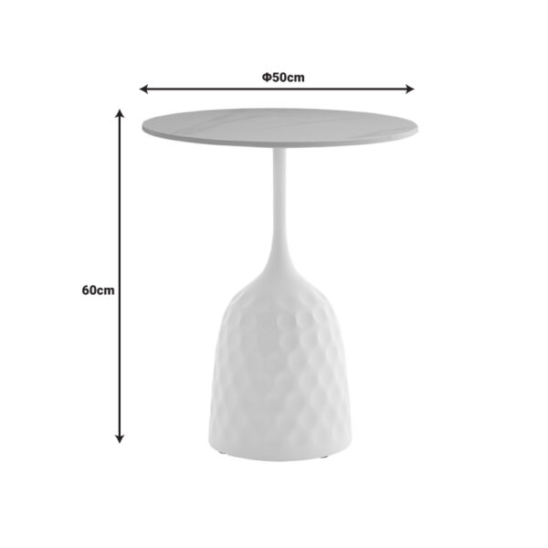 Βοηθητικό τραπέζι Kousien Inart μαύρο sintered stone Φ50x60εκ - Image 4