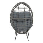 Πολυθρόνα Nestie  pakoworld wicker rattan γκρι-μεταλλικό γκρι πόδι-γκρι μαξιλάρι 102x80x155εκ - Image 5