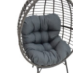 Πολυθρόνα Nestie  pakoworld wicker rattan γκρι-μεταλλικό γκρι πόδι-γκρι μαξιλάρι 102x80x155εκ - Image 6