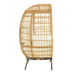 Πολυθρόνα Frox pakoworld wicker rattan φυσικό-μεταλλικό φυσικό-μαύρο πόδι-μπεζ μαξιλάρι 96x76x145εκ - Image 3