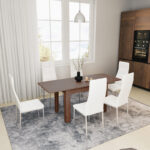 Τραπέζι Quiin pakoworld επεκτεινόμενο καρυδί 120-164x70x73.5εκ - Image 3