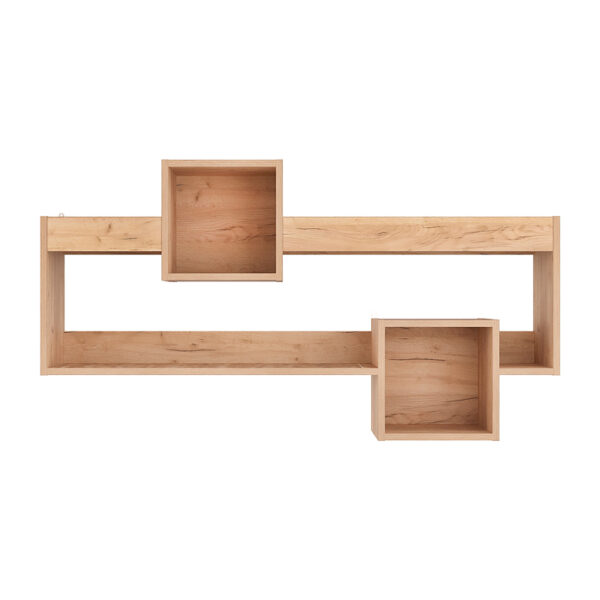 Ραφιέρα τοίχου Shellie pakoworld μελαμίνης σε oak απόχρωση 120x28x65εκ - Image 3