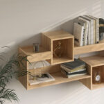 Ραφιέρα τοίχου Shellie pakoworld μελαμίνης σε oak απόχρωση 120x28x65εκ - Image 4