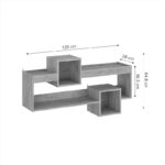 Ραφιέρα τοίχου Shellie pakoworld μελαμίνης σε oak απόχρωση 120x28x65εκ - Image 5