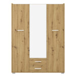 Ντουλάπα Rutenia pakoworld μελαμίνη σε oak απόχρωση 155.7x54x203εκ - Image 2