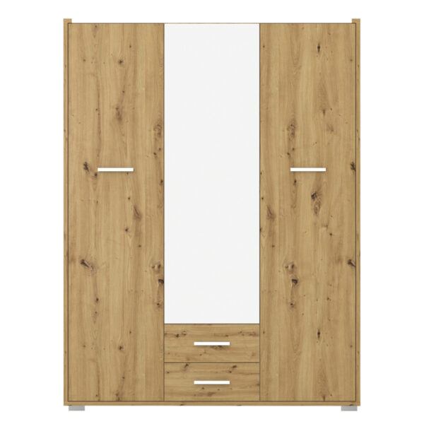 Ντουλάπα Rutenia pakoworld μελαμίνη σε oak απόχρωση 155.7x54x203εκ - Image 2