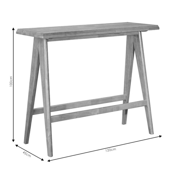 Τραπέζι Bar Winslow pakoworld ξύλο rubberwood ανοικτό καρυδί 120x45x100εκ - Image 4