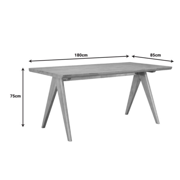 Τραπέζι Winslow pakoworld ξύλο rubberwood σε ανοιχτό καρυδί χρώμα 180x85x75εκ - Image 4