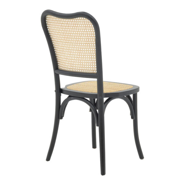 Καρέκλα στοιβαζόμενη Zozele pakoworld φυσικό rattan pe-μαύρο toon wood 45x51x88εκ - Image 2