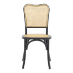 Καρέκλα στοιβαζόμενη Zozele pakoworld φυσικό rattan pe-μαύρο toon wood 45x51x88εκ - Image 4