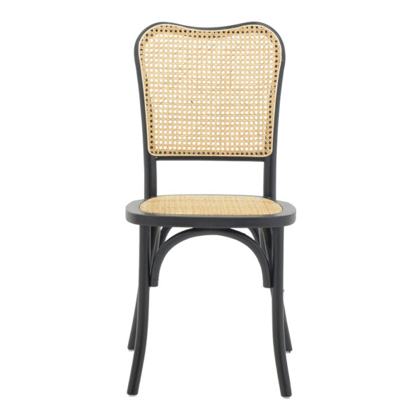 Καρέκλα στοιβαζόμενη Zozele pakoworld φυσικό rattan pe-μαύρο toon wood 45x51x88εκ - Image 4