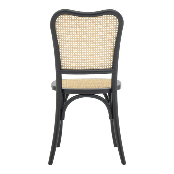 Καρέκλα στοιβαζόμενη Zozele pakoworld φυσικό rattan pe-μαύρο toon wood 45x51x88εκ - Image 5