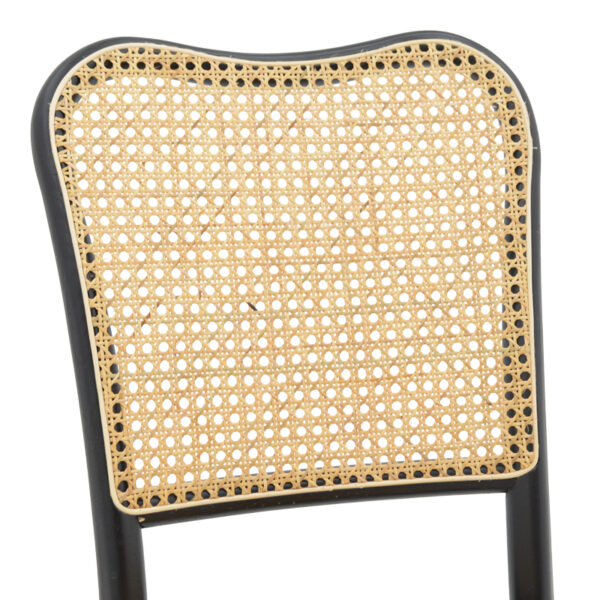 Καρέκλα στοιβαζόμενη Zozele pakoworld φυσικό rattan pe-μαύρο toon wood 45x51x88εκ - Image 6