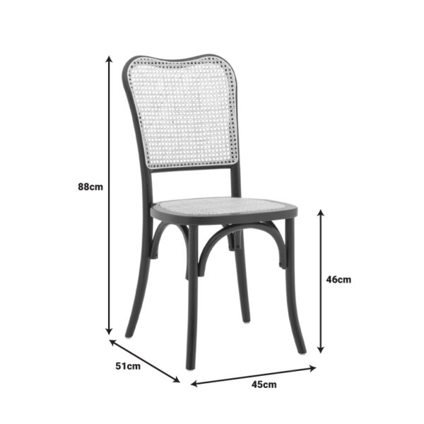 Καρέκλα στοιβαζόμενη Zozele pakoworld φυσικό rattan pe-μαύρο toon wood 45x51x88εκ - Image 8