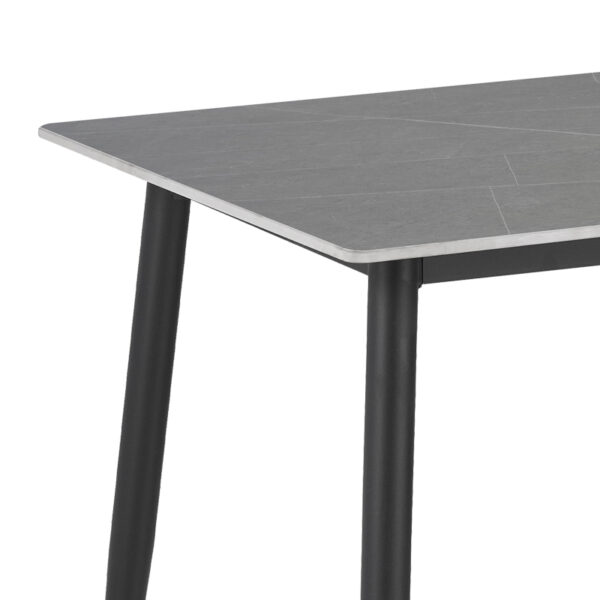 Τραπέζι Gustas pakoworld γκρι μαρμάρου sintered stone-μαύρο μέταλλο 160x80x75εκ - Image 2