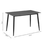 Τραπέζι Gustas pakoworld γκρι μαρμάρου sintered stone-μαύρο μέταλλο 160x80x75εκ - Image 4