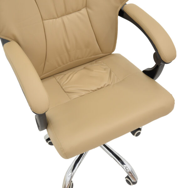 Καρέκλα γραφείου διευθυντή Glorin pakoworld μπεζ pu 60x68x128εκ - Image 8