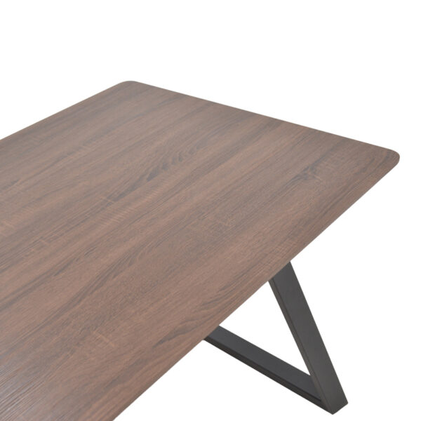 Τραπέζι Winor pakoworld καρυδί mdf-πόδι μαύρο μεταλλικό 160x90x75εκ - Image 4