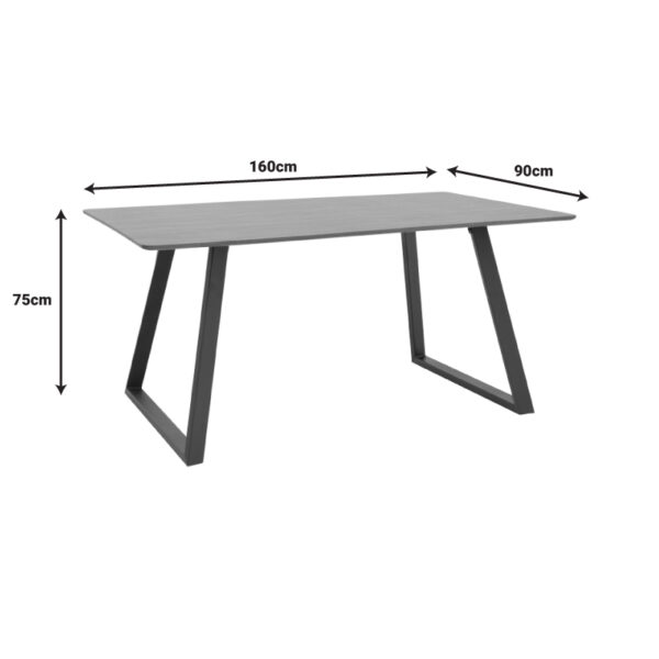 Τραπέζι Winor pakoworld καρυδί mdf-πόδι μαύρο μεταλλικό 160x90x75εκ - Image 5