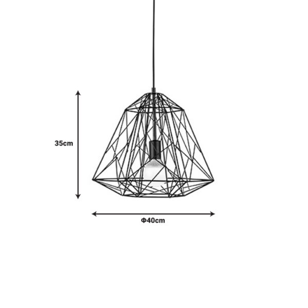 Φωτιστικό οροφής Uamlen pakoworld μαύρο μέταλλο 40x35εκ - Image 2