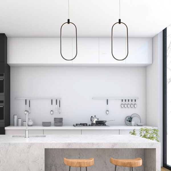 InLight Κρεμαστό φωτιστικό LED 14W 3000K σε μαύρη απόχρωση D:17cm (6058-BL) - Image 2