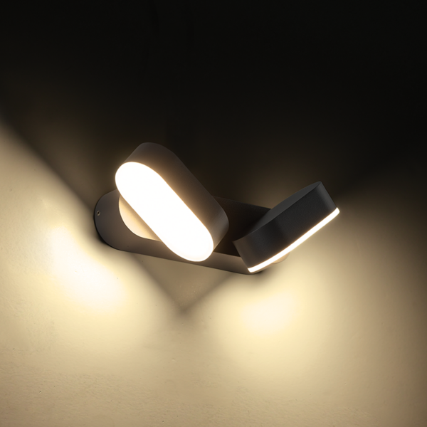 ^LED SMD WALL LUMINAIRE 13W 630LM 100° 230V AC 3.000K DARK GREY CRI80 IP54 30.000HRS - Image 2