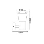 ^E27 WALL LUMINAIRE 230V AC DARK GREY IP54 MAX.40W - Image 2