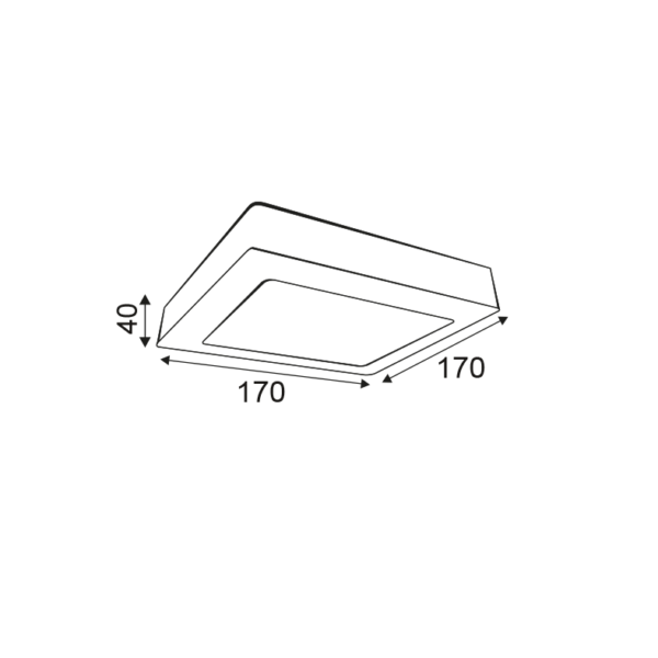 NETTO ROUND W CEIL.LED SLIMPANEL 14W 6000K 990Lm 230V 172X172 Ra80 - Image 3