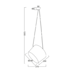 ΚΡΕΜΑΣΤΟ Φ/Σ 1XE27 ΜΟΥΣΤΑΡΔΙ ΜΕΤΑΛΛΙΚΟ Φ27ΧΗ120CM NOVA - Image 2