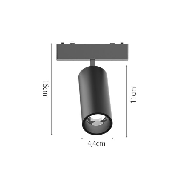 InLight Φωτιστικό LED 9W 3CCT για Ultra-Thin μαγνητική ράγα σε μαύρη απόχρωση (by tuya and zigbee) D:16cmX4,5cm (T05105-BL) - Image 4