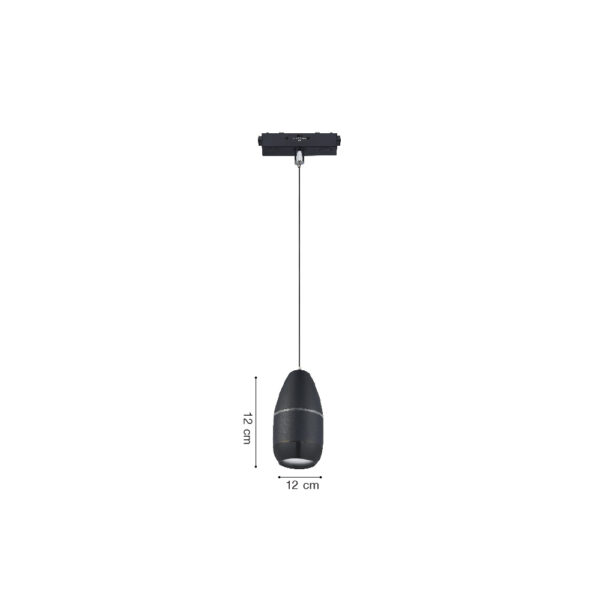 Inlight Κρεμαστό Φωτιστικό LED 5W 3CCT για Ultra-Thin μαγνητική ράγα σε μαύρη απόχρωση D:9Χ12cm (TMU0220-Black) - Image 2