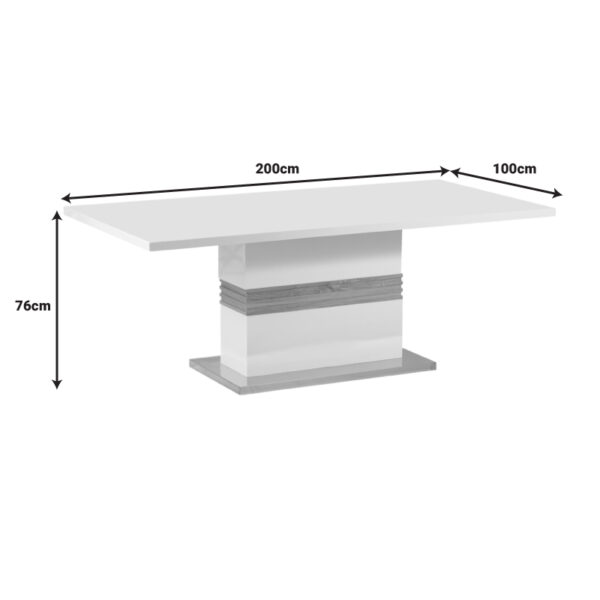 Τραπέζι Zoekrin Inart λευκό mdf 200x100x76εκ - Image 5