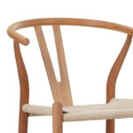 Σκαμπό μπαρ Wishbone pakoworld rubberwood-σχοινί σε φυσική απόχρωση 55x49x96εκ - Image 6