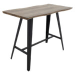 Tραπέζι μπαρ Fortitude pakoworld MDF καρυδί - πόδι μαύρο 140x70x103.5εκ - Image 3