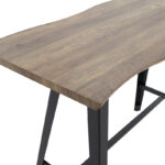 Tραπέζι μπαρ Fortitude pakoworld MDF καρυδί - πόδι μαύρο 140x70x103.5εκ - Image 4