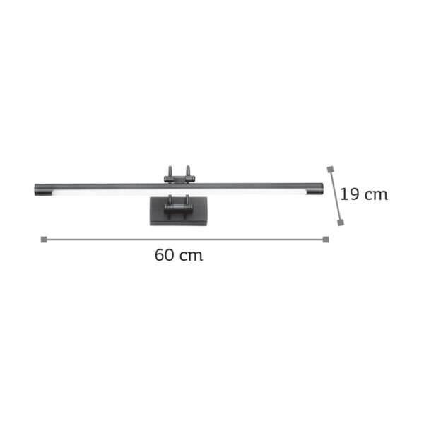 InLight Επιτοίχιο φωτιστικό LED 12W 3000K από μαύρο μέταλλο και ακρυλικό D:60cm (1044-Α-Μαύρο) - Image 2
