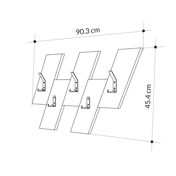 Κρεμάστρα τοίχου Livy pakoworld λευκό μελαμίνης 75.2x1.8x45.3εκ - Image 4