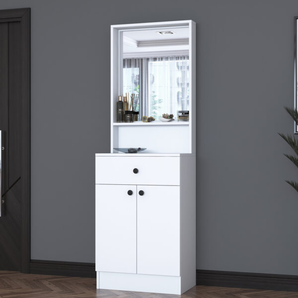 Έπιπλο εισόδου Rockder pakoworld λευκό μελαμίνης 60x35.5x182.8εκ - Image 2