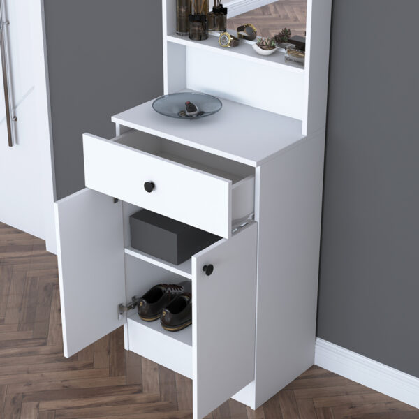 Έπιπλο εισόδου Rockder pakoworld λευκό μελαμίνης 60x35.5x182.8εκ - Image 3